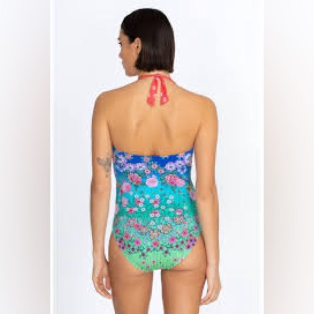 NWT JOHNNY WAS RAINBOW TWIST KEYHOLE ONE PIECE - Picture 2 of 11